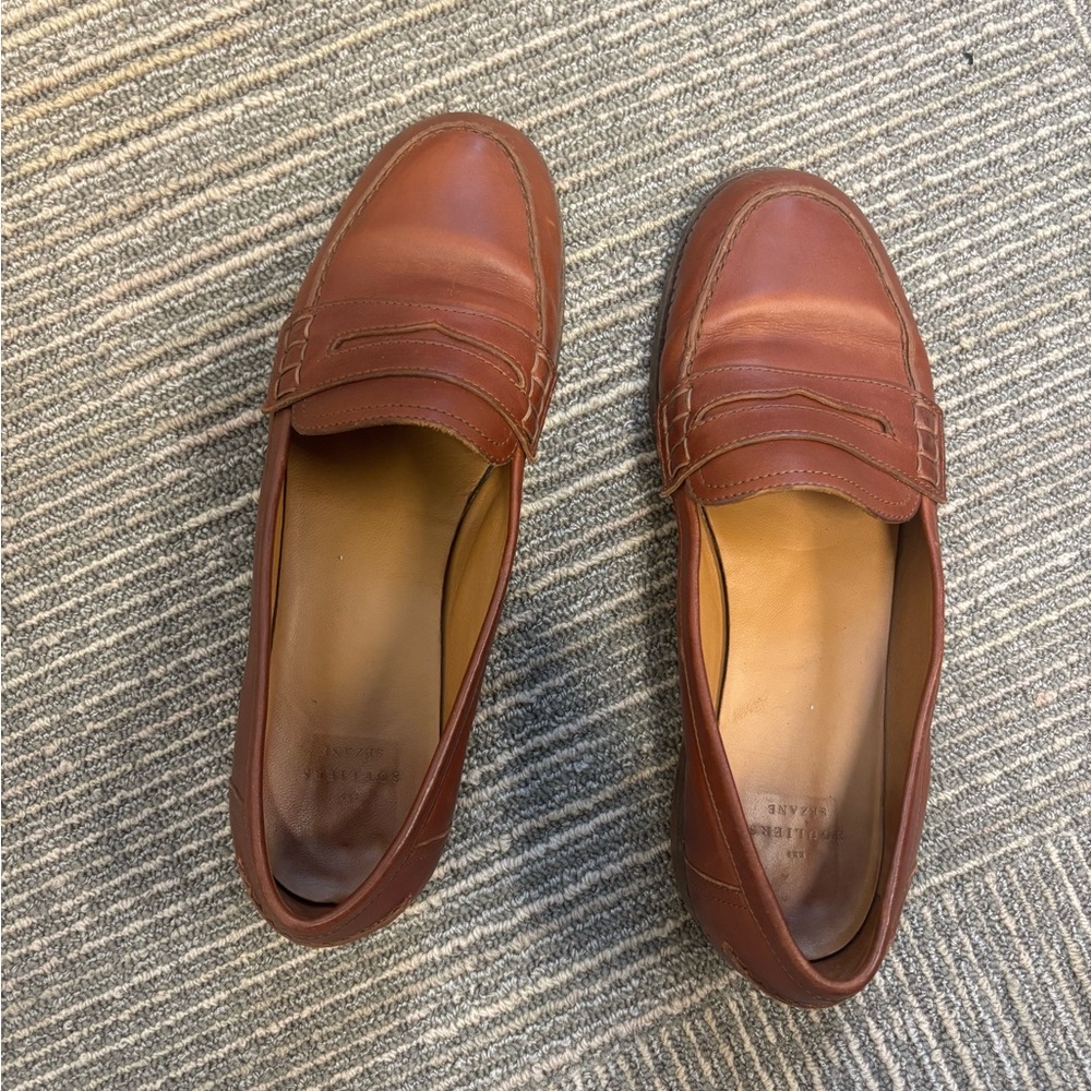 Sézane André Brown Leather Loafers - Picture 3 of 8